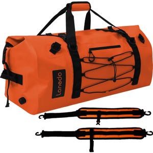 80L Dry Bag Large Waterproof Bag Roll-Top Heavy Duty Fishing Duffel Bag with Durable Straps & Handles for Kayaking Paddle boarding Boating Rafting Fishing (Orange)
