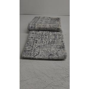 2x8 Grey Blue White Washable Runner Rug for Hallways, Soft Neutral Vintage Printed Runners with Non-Slip, Non-Shedding Boho Rugs for Bedroom Kitchen Porch Laundry Indoor