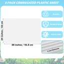 5 Pack 24 x 36 Inch Corrugated Plastic Sheet Blank Yard Signs Double Sided White Corrugated Poster Board Signs Thick Waterproof Lawn Sign for Indoor Outdoor Garage Sale Birthday Party Decor, Medium Signage