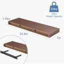 Floating Shelves for Wall, Bathroom Shelves Over Toilet, Wall Shelves & Book Shelf for Room, Hanging Shelf, Modern Wooden Mounted Floating Shelves, 24x7x1.5 in (Walnut-Like, Set of 2)