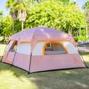 KTT Extra Large Tent 10-12-14 Person(Style-B),Family Cabin Tents,2 Rooms,3 Doors and 3 Windows with Mesh,Straight Wall,Waterproof,Double Layer,Big Tent for Outdoor,Picnic,Camping,Family Gathering