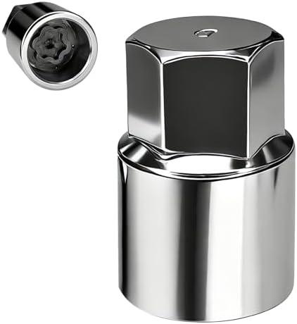 Eponcia Wheel Lock Key Lug Nut Key Locking Lug Nut Removal Tool for Toyota Lexus Tacoma Senna, Security Nuts Socket Wrench Anti-Theft D-Wheel Locking Nuts Socket Adapter Installation & Removal (Silver