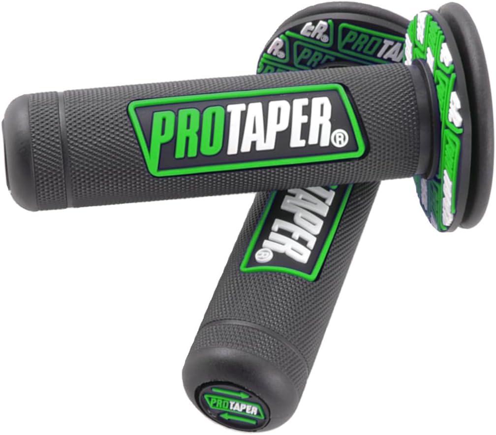 7/8" Motorcross Handle Grips Dirt Bike 22mm 24mm Truster Grips Motorcycle Ergonomic Bar End Non Slip Grip Gel Gep Scooter Cruiser Racing Mountain (Pro taper, Black Green)