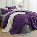 Bedsure California King Comforter Set - 7 Pieces Reversible Purple Bedding, California King Size Bed Set for All Seasons, Bed in a Bag with Down Alternative Comforter, Sheets, Pillowcases & Shams