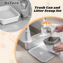 Stainless Steel Litter Box | Enclosed Cat Litter Box with Lid for Big Cats | High Sided Metal Litter Boxes | 100% Anti-Urine Leakage | Odor Control | Non-Stick with Litter Mat & Litter Scoop Set (X-Large)