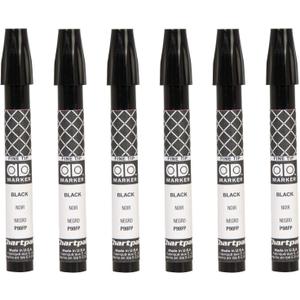 The Original Chartpak AD Marker, Fine Point, Black, Box of 6 (P98FP)
