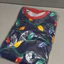 PajamaGram Matching Christmas PJs for Family, Christmas Lights, Mens Medium Blue (Blue, M)