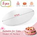 16 Inch Cake Boards Round - 5 Pcs Sturdy 1/2" Thick Greaseproof Cake Drums for Wedding & Birthday Multi-Layer Cakes, White Food-Grade Cardboard Base (5 Pcs, 16 Inch)