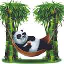 Cute Panda Chillin Baby Panda Bamboo Tree Wall Decal Wall Dcor Vinyl Sticker Size: 20 x 20