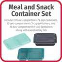 GoodCook Meal & Snack Prep Container Set, Includes Embossed Measurements & Color Coordinated Lids, Made Without BPA, 60-Piece Set