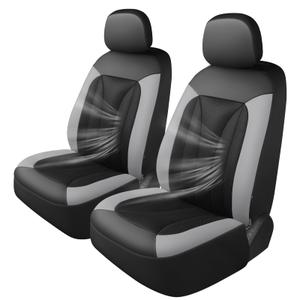 GIANT PANDA 2 Pcs Front 3D Air Mesh Car Seat Cover Custom Fit Ford F150 F250 F350 F450 SuperCrew/Crew Cab Pickup Trucks,Breathable Cooling Seat Protector with Composite Sponge Inside(Gray)