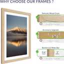 13x19 Poster Frame, Display Pictures 11X17 with Mat or 13x19 Without, Wall Hanging Frames, Natural Oak, 3 Pack