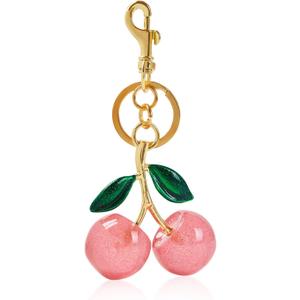 3 x Cherry Keychain Bag Charms Cute Purse Charms for Handbags Cherry Accessory Gifts for Women
