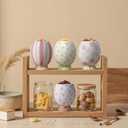 DIF DECO Cute Storage Jars with Airtight Lid, Funny Candy Shape Ceramic Food Container, Cookie Canister for Coffee Bean, Sugar, Tea, Spices, Cereal, Nuts, Dog Treat-700 ml / 23.7 oz(Pink Dots)