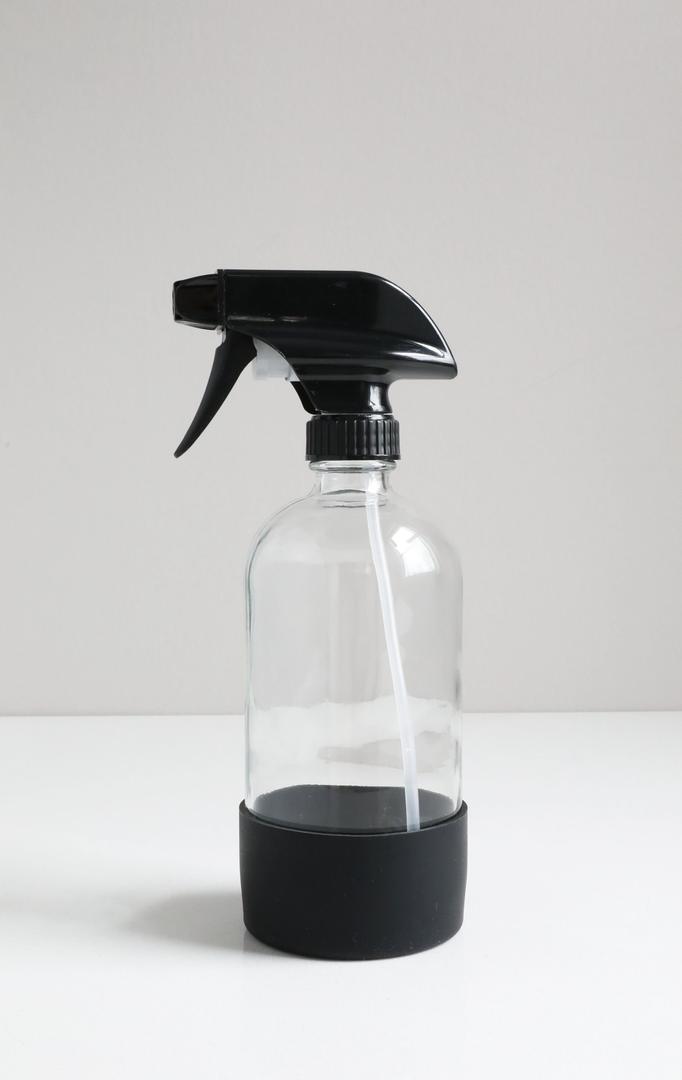 Clear Glass Spray Bottles with Silicone Base | Perfect for DIY Natural Cleaners