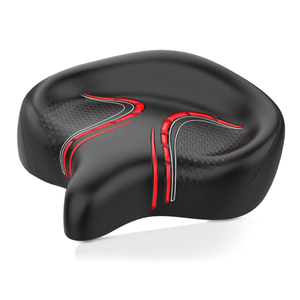 BLUEWIND Oversized Bike Seat, Wide Bicycle Saddle Novel Backrest Design for Electric Bike, Universal Fit Exercise Bike or Road Stationary Bike Seat Cushion for Men & Women