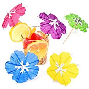 300 Pieces Drink Umbrellas Cocktail Picks Parasol Cocktail Umbrellas for Drinks Sticks with Wood Toothpicks for Summer Hawaiian Cupcake Toppers Umbrella Sticks Tropical Wedding Party Decor