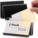 2 Pack 3x5 Index Card Display Holder Acrylic Cards Holder Stand Acrylic Business Card Holders Name Card Organizer Postcard Stand Display 200 Capacity for Studying Supplies No Card (Black, 2 Pack)
