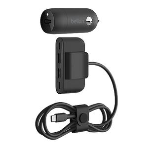 Belkin Boost↑Charge™ 30W Fast Car Charger, USB-C Power Delivery Port, 4-Port USB Power Extender, Universal Compatibility for iPhone 16, Galaxy S25, Note Series, Nintendo Switch 2 and More - Black