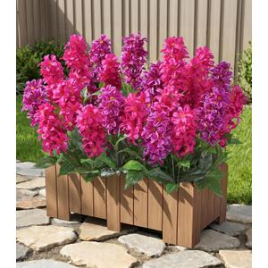Artificial Flowers 3 Pcs Hyacinth Fake Flowers 19.69 Silk Flowers for Outside, Delphinium Outdoor Faux Flowers Fake Plants for Porch Patio Balcony Yard Indoor Home Decor