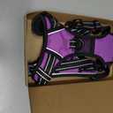 PHOEPET No Pull Dog Harnesses for Small Dogs Reflective Adjustable Front Clip Vest with Handle 2 Metal Rings 3 Buckles [Easy to Put on & Take Off](S, Purple)