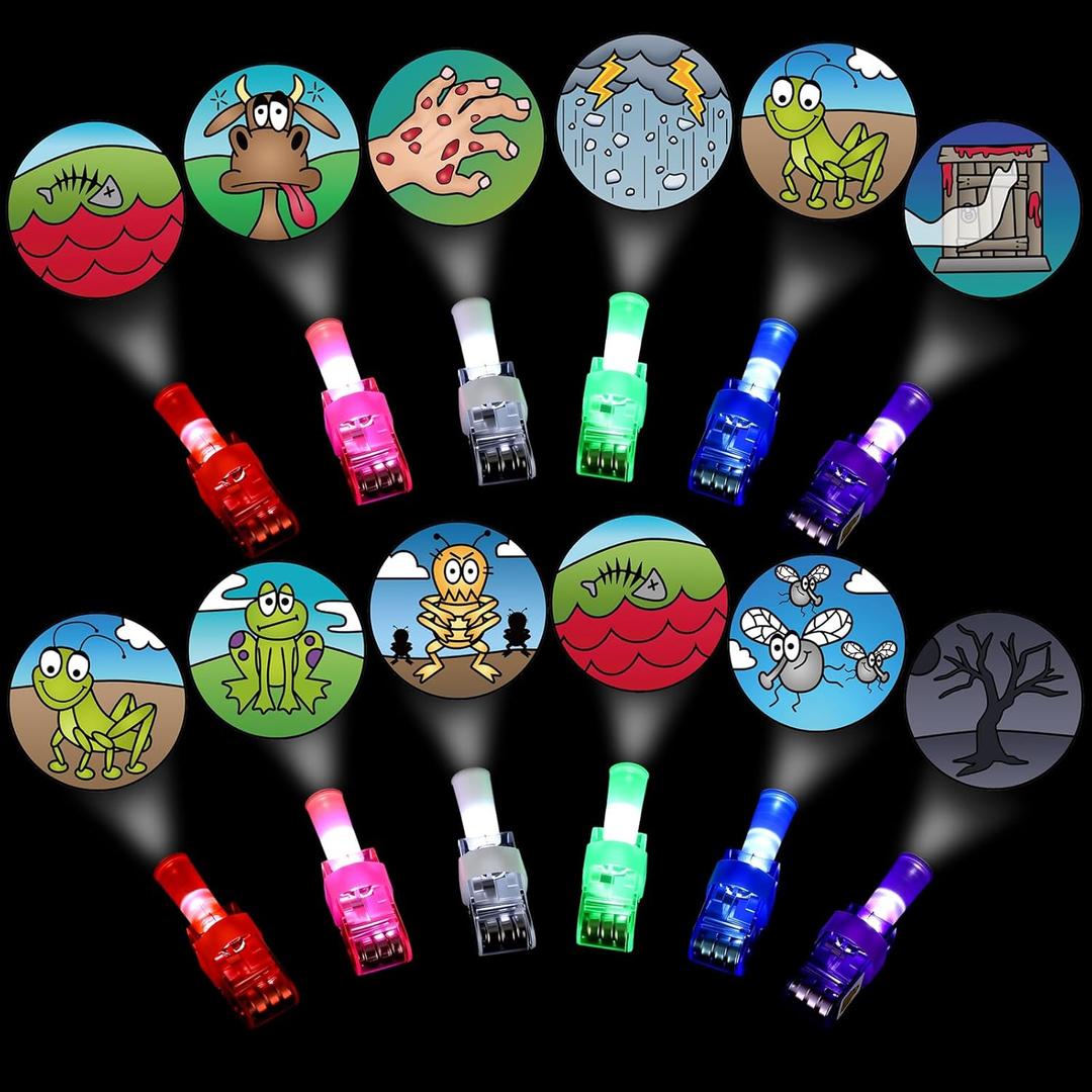 Tuanse Passover Decorations, 30 Pcs Passover Gifts Finger Lights Bulk for Kids, Glow in The Dark Pesach Seder Finger Lights Toys, Jewish Holiday Party Favors, Goodie Bag Fillers and Classroom Rewards