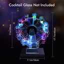 Bar Accessory Decor Liquor Shelves Tequila Glass Display Ferris Wheel Light up LED Shot Glass Holder Decoration Lights Cup Holder, Wine Rack for Home and Bar(No Glasses)