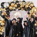 Black Gold Balloons Arch Kit-127pcs Black Gold Silvery Metallic and Gold Confetti Balloons for Men Boys Birthday Father's Day Anniversary Bachelorette Graduation 2026 Retirement Party Decoration
