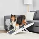 Carlson 39.5" Indoor Pet Ramp, White, Collapsible, Adjustable Height, Includes Handles, Non-Slip Carpet, and Rubber Feet