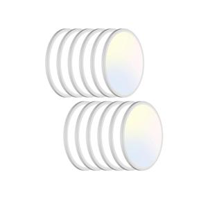 libtit 13 Inch Led Flush Mount Ceiling Light Fixtures,3200lm 28W 3 Color 3000K 4500K 6000K Selectable, Low Profile Thin Surface Mount Lighting Fixture for Bathroom Kitchen Office (White, 12 Pack)