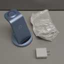 Anlzm 3 in 1 Charging Station for iPhone, Wireless Charger for iPhone 17 16e 16 15 14 13 12 11 X Pro Max & Apple Watch - Charging Stand Dock for AirPods (Blue)