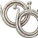 10FT Stainless Steel Washing Machine Hoses with 90 Degree Elbows,2 Pack Red and Blue Washer Hoses,Burst Proof Hot & Cold Water Connection Inlet Washer Supply Lines