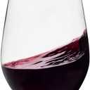 Munfix Disposable Plastic Wine Glasses, Stemless 12 oz Clear Shatterproof Cups, BPA-Free, 48 Pack