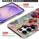 Case for Samsung Galaxy 24 Ultra,Stained Glass Flowers Case [Compatible with Magsafe] Design,Dual Layer Soft TPU Hard PC Bumper Phone Case Case for Men Women