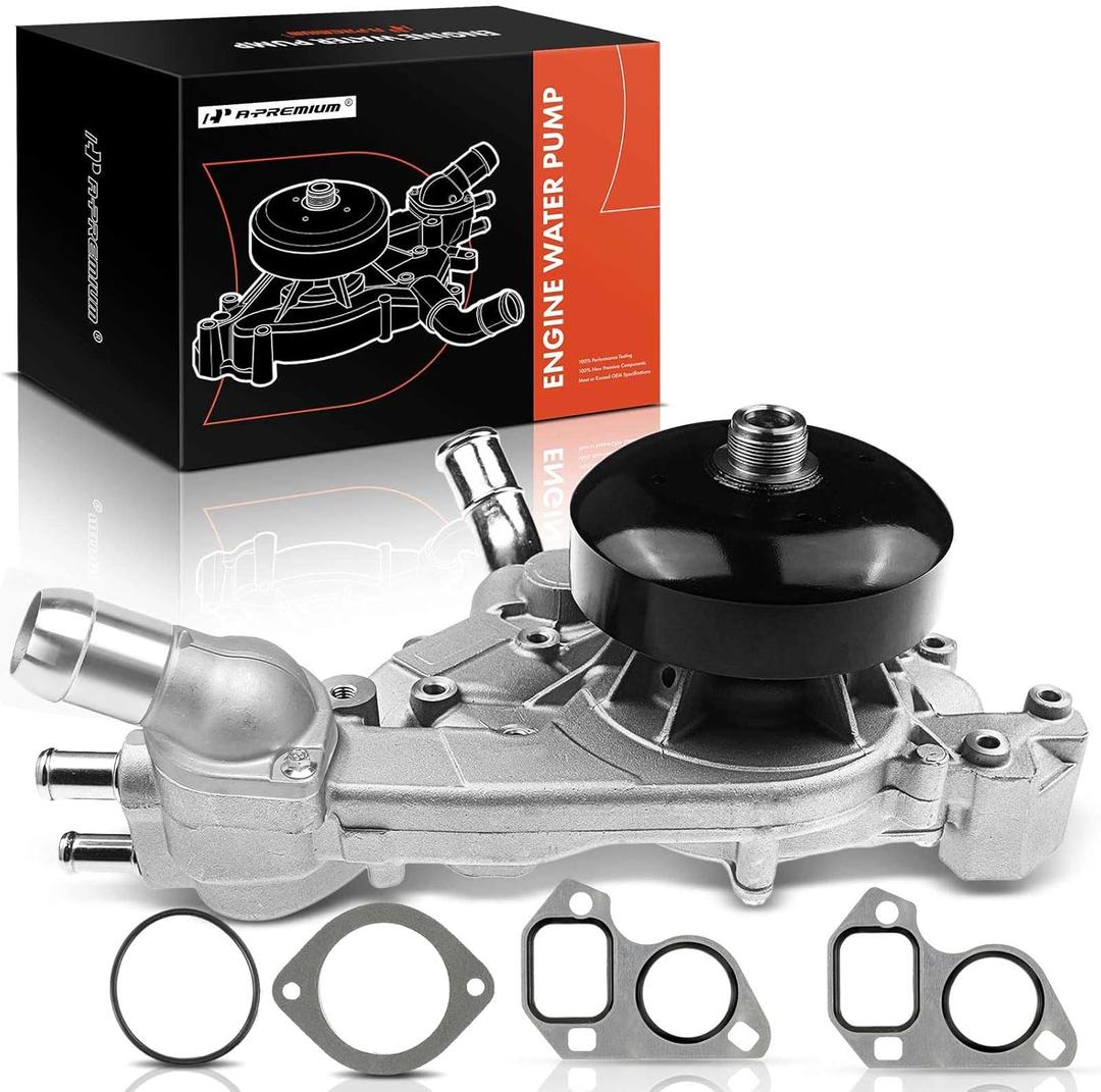 A-Premium Engine Water Pump (W/Thermostat & Gasket #12569519, 19195104) Compatible with Chevy, GMC, Cadillac, Hummer & Isuzu Models, Silverado, Suburban, Trailblazer, Yukon & More - 4.8L 5.3L 6.0L