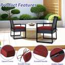 IPYNBAP Outdoor Chair Cushions Set of 4 -Waterproof Outdoor Seat Cushions for Patio Furniture, Patio Chair Cushion with Handle and Ties, Out Door Chair Pads,19x19x3-Square, Burgundy
