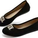 YEOGOR Women's Ballet Shoes Comfortable Slip on Round Toe Flat Casual Shoes for Walking, Driving, Dressy (8, Black)