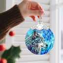 2 x Wolf Ornament, Stained Glass Christmas Decorations, Christmas Ornaments for Tree, Holiday Ornament, Gifts for Wolf Lovers, Holiday Party Gifts, Gift Ideas & Xmas Gift