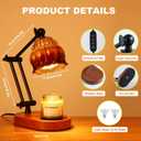 Candle Warmer Lamp With 2 Bulbs, Dimmable With Timer, 2H/4H/8H Timer, Adjustable Height & Heat, Electric Lamp Compatible With Large Jar Candle (Retro Brown)