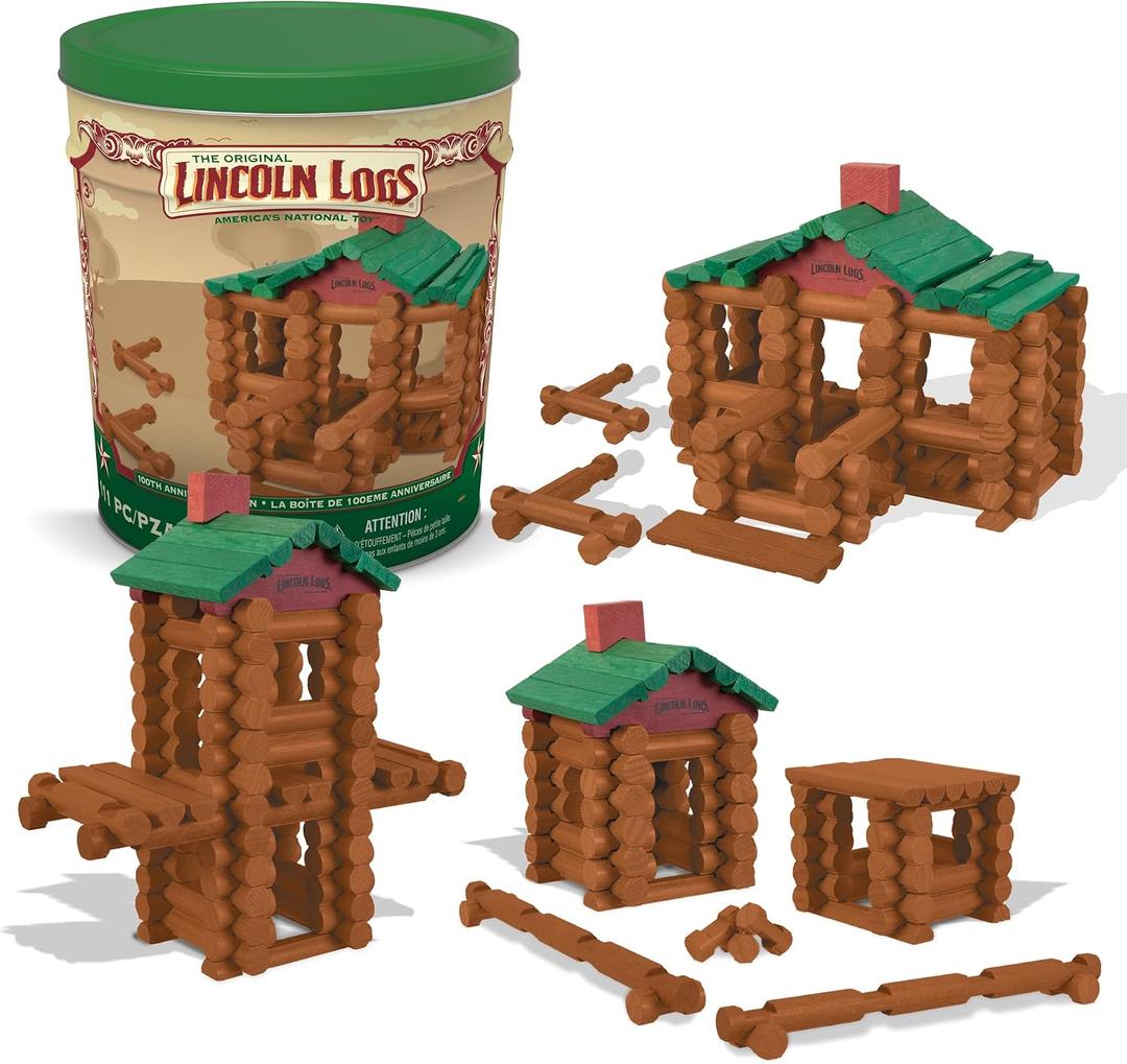 Lincoln Logs 100th Anniversary Tin, 111 Pieces