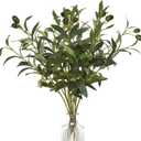 Waipfaru Faux Olive Branches for Vases, Olive Tree Branches with Lifelike Olives, Artificial Greenery Stems Decor for Centerpieces Floral Arrangements Vases (3Pcs, 18 Inch)