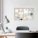 DAHAPYBOO Cork Board with Linen White,Bulletin Board 30"x20" Hanging Corkboards for Office Home School Message Board or Vision Board Decoration.