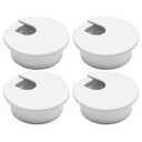 Desk Grommet 1-3/8" (35 mm), Desk Cord Hole Cover, Cable Grommet ABS Plastic, Desk Hole Grommet for Office and Home Table Cable, Detachable Cable Cord Organizer (White 4 Pcs)