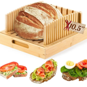 Bamboo Bread Slicer for Homemade Bread - Large 10.5″ Bread Slicing Guide, Stable Bread Cutter for Artisan & Sourdough Rounds Loaves, Practical Gift for Families (No Knife)