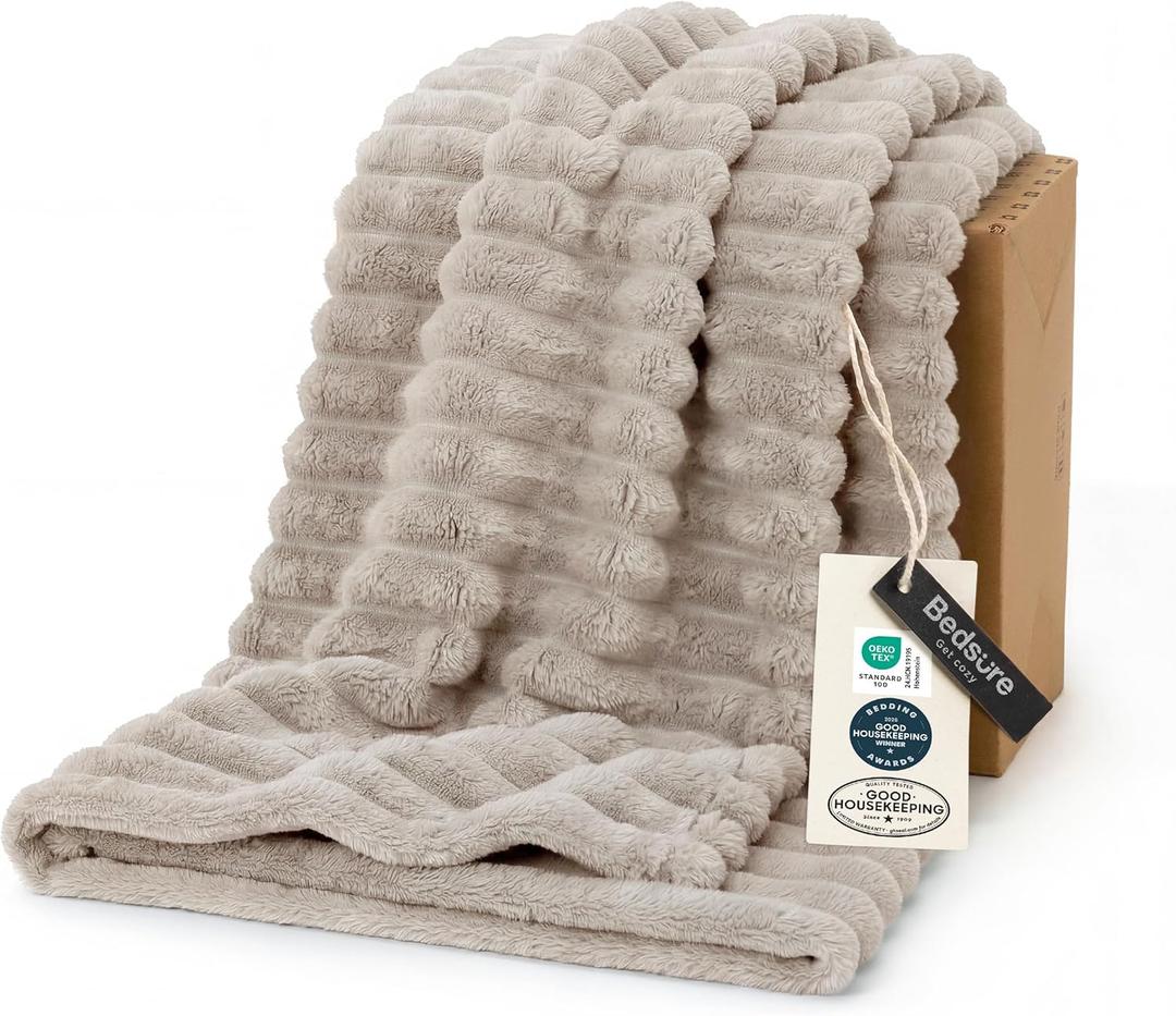 Bedsure GentleSoft Light Brown Fleece Blanket for Couch - Cozy Soft Blankets for Women, Cute Small Throws for Girls, 50x70 Inches