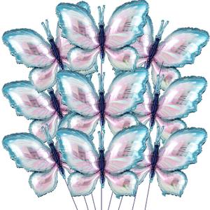 Poen 12 Pcs 40 Inch Butterfly Balloon Butterfly Foil Balloon Colorful Party Balloons Giant Butterfly Birthday Decorations for Butterfly Theme Birthday Party Wedding Supplies(Blue Pink Gradient)