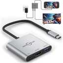Switch 2 Dock 4K@60Hz TV Adapter Portable TV Docking usbc to hdmi Station for Switch 1/2 /OLED/Steam Deck/3 in 1 100W PD / USB3.0 / HDMI2.0 Type c Hub (Compatible with Switch2 v22.1.0)