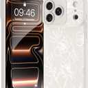 OOK for iPhone 17 Pro Case White Case Cute Flower Floral Design | Soft TPU Full Camera Lens Anti-Drop Anti-Scratch Shockproof Protective with Screen Protector, Gift giving & daily matching