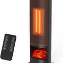 Dumos 23inch Space Heaters for Indoor Use, Portable Heater with 7 Light Colors, Adjustable Thermostat with Remote, Tip-over Protection Up to 95F, 70Oscillation (New Black)