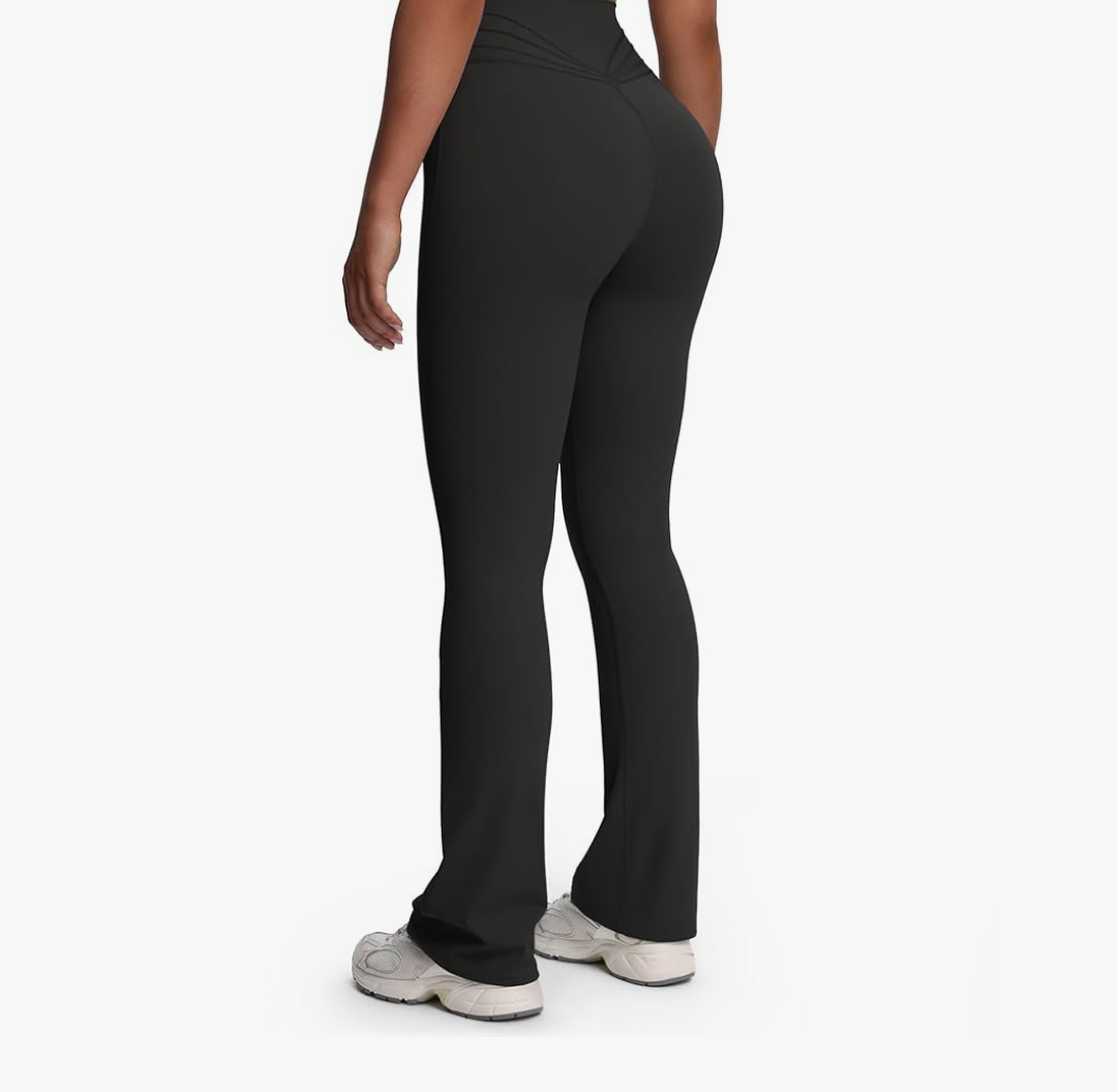 Aoxjox Flare Leggings for Women Trinity Tummy Control High Waisted Wide Leg Yoga Pants  M